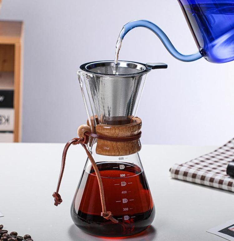 clear glass Coffee Dripper server Brewer Pot Coffee drip set borosilicate glass pour over coffee maker set