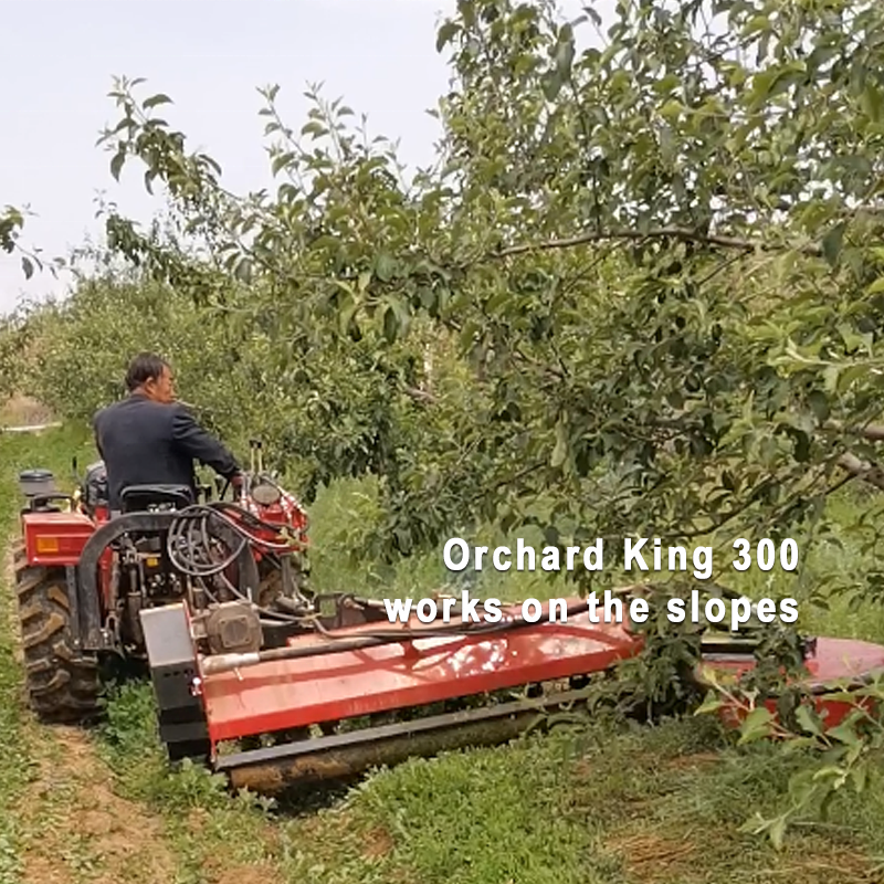 Best choice for 2024 orchard and vineyard Crush branches, Side-shifted, Overturns Orchard King 300D auto swing arm flail mower