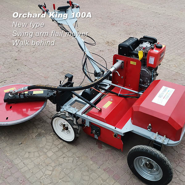 2023 New Swing arm Flail mower walk behind self-propelled Orchard King 100A orchard under vine tree mower