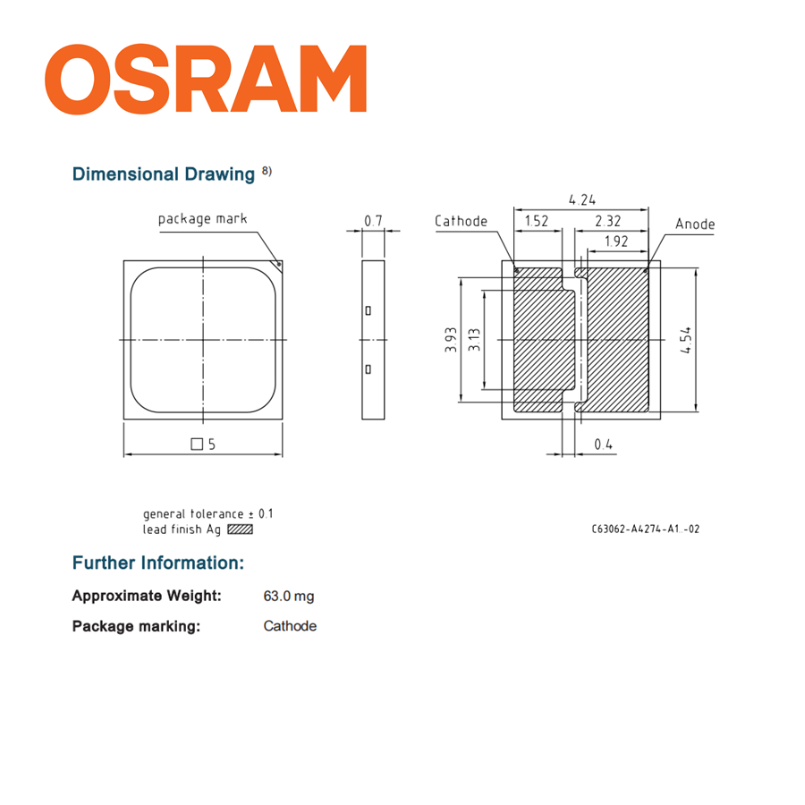 Osram smd 5050 led chip 1-5W 6V OSRAM LED Light Emitting Diode 5050 SMD Chips