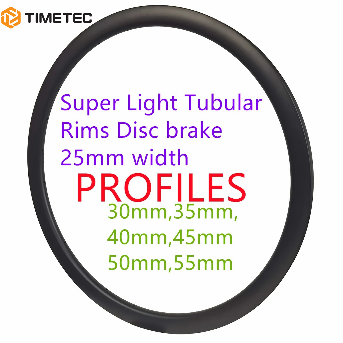 Tubular Super Light Disc Brake Road Bike Carbon Rim 25mm External Width Toray T800 30mm 35mm 38mm 40mm 45mm 50mm 55mm Depth