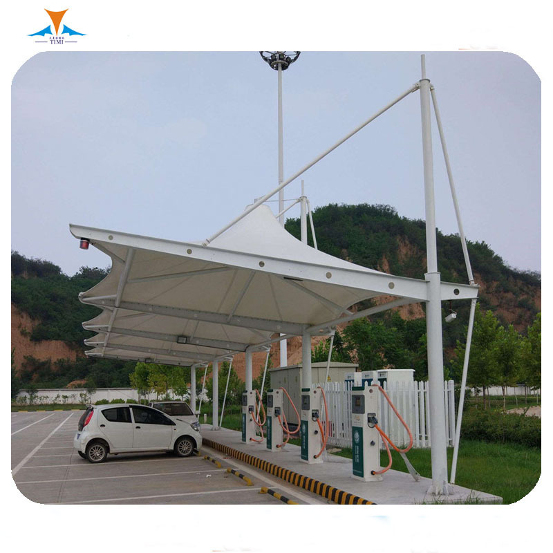 Garden buildings car parking awning shed garages carports tents with steel Frame PVDF Membrane tensile structure canopy