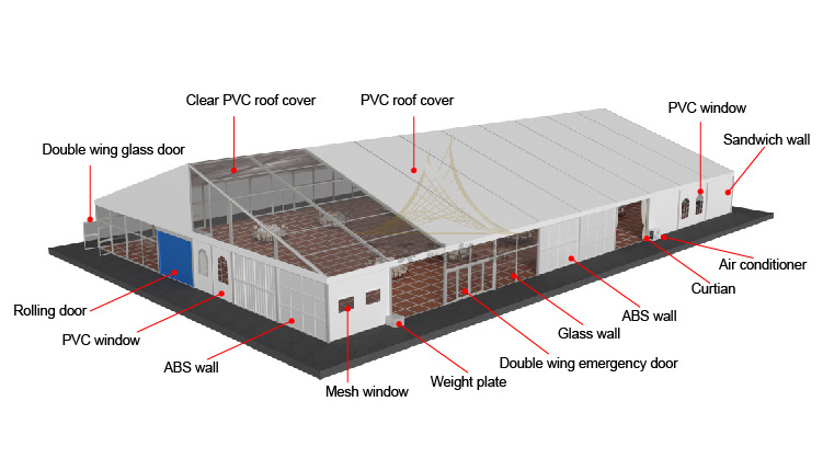High Quality Aluminum Frame heavy duty 20x30 20x40 Marquee Party Tent Waterproof Clear Span Wedding Tents For 500 1000 People