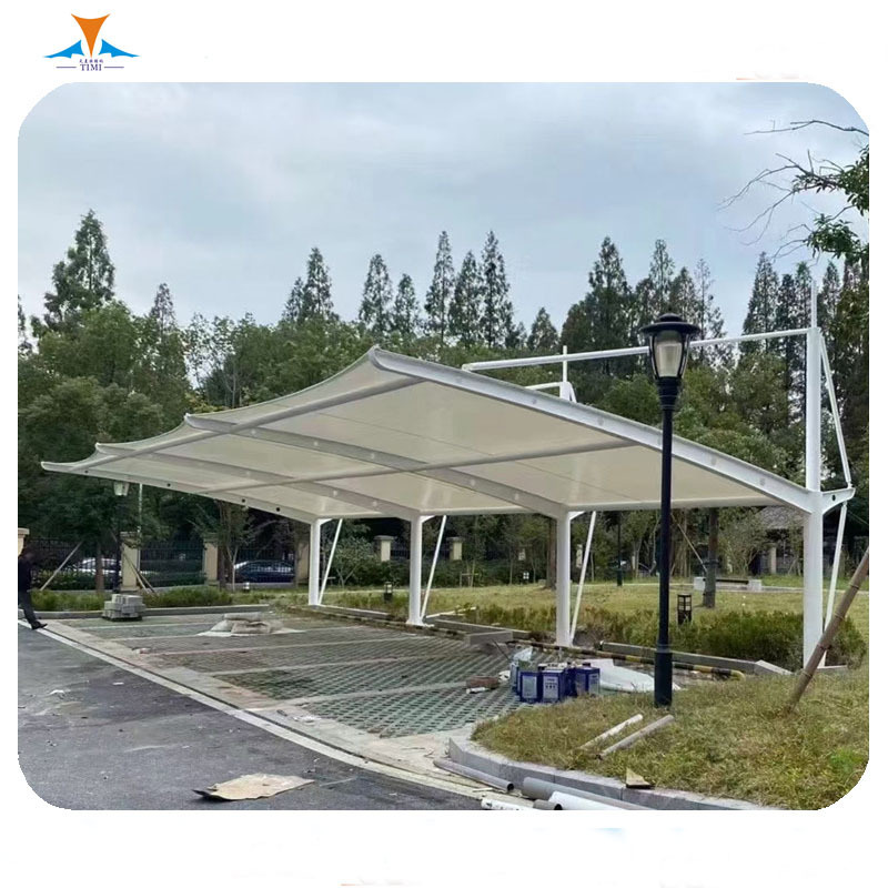 Garden buildings car parking awning shed garages carports tents with steel Frame PVDF Membrane tensile structure canopy