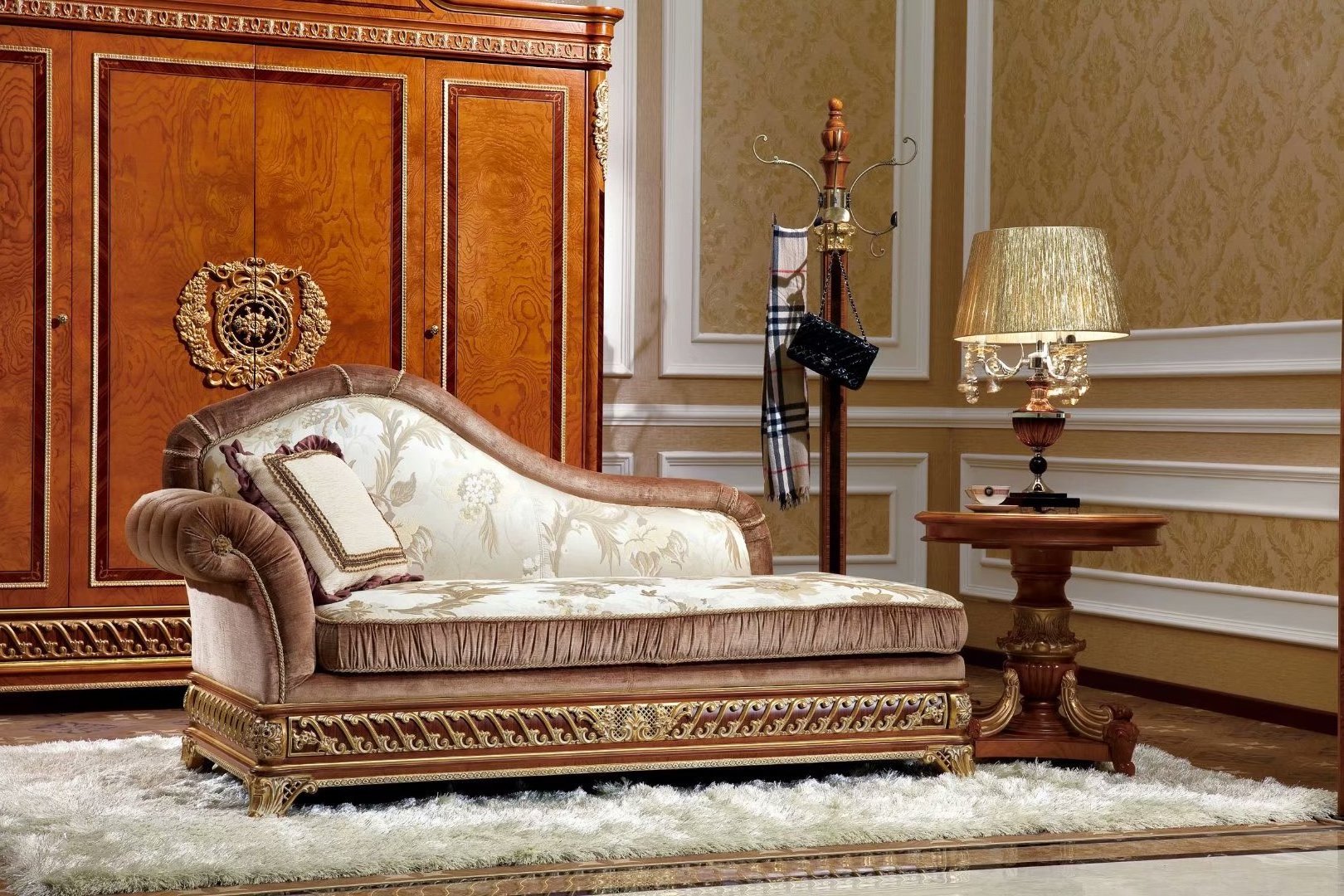 French Luxury Baroque Style Living Room Sofa Set Royal Palace Hand-carved Fabric Sofa European Living Room Furniture