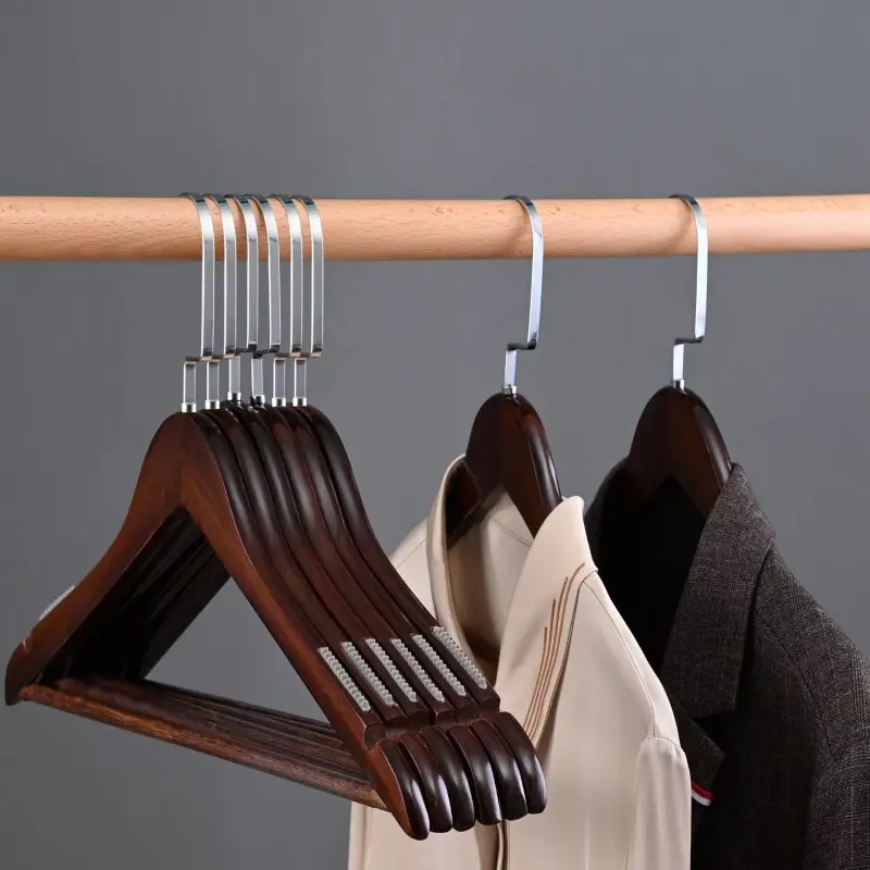 Customized Wooden Shirt Hanger Natural And Flat Wooden Hangers for Clothes