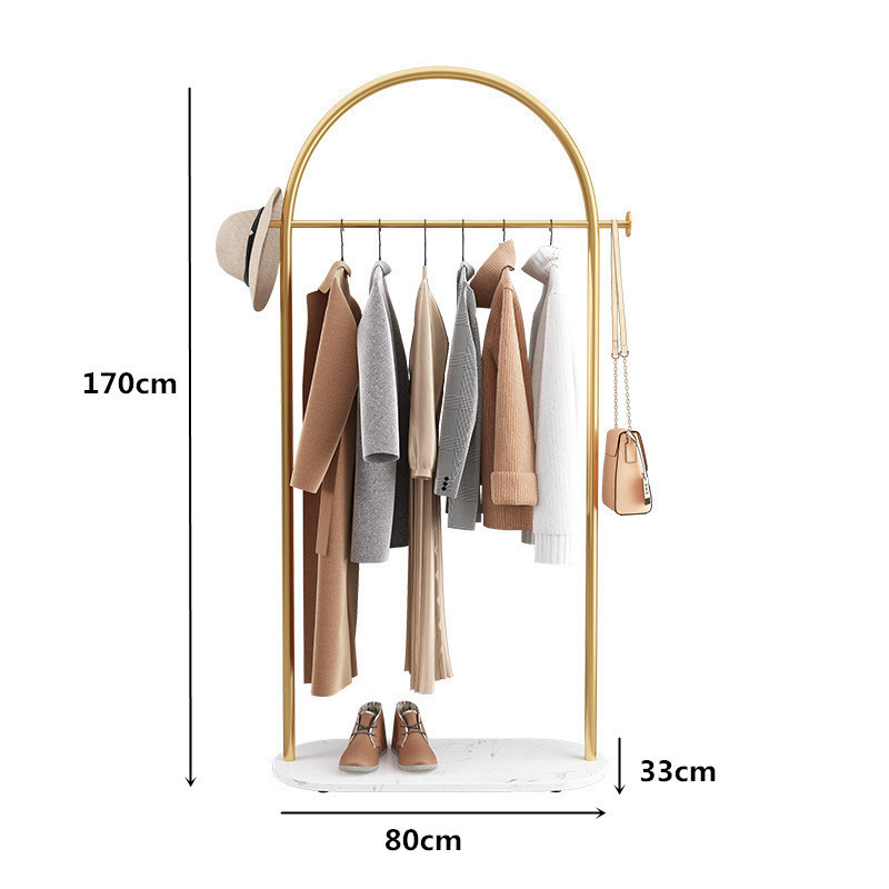 Modern furniture High Quality Multifunctional High Stability Marble Stone Standing Hanger Metal Clothes Rack