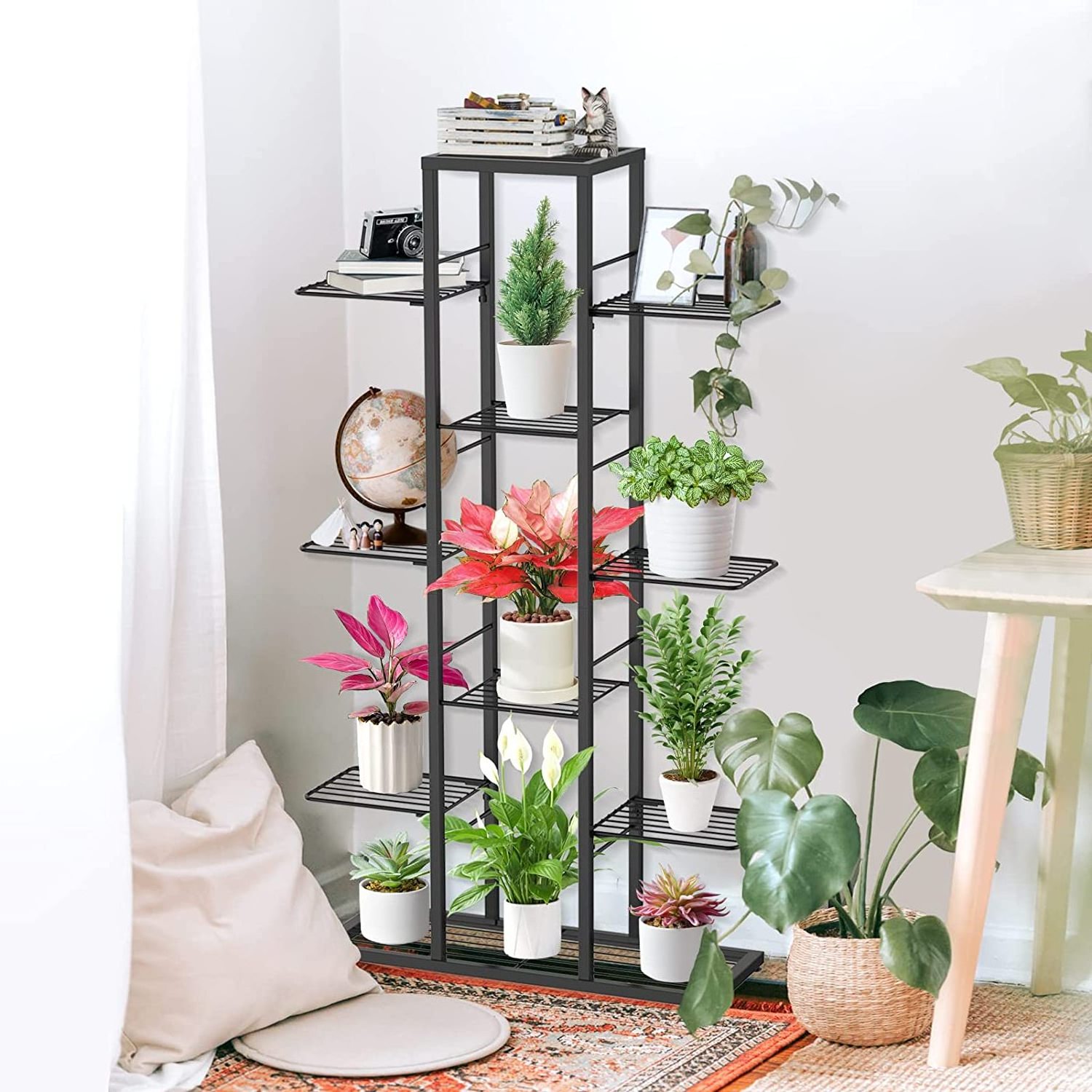 New Arrival 10 Tier 12 Potted Metal Plant Stand for Indoor Multiple Corner Tall Plant Shelf Display Rack