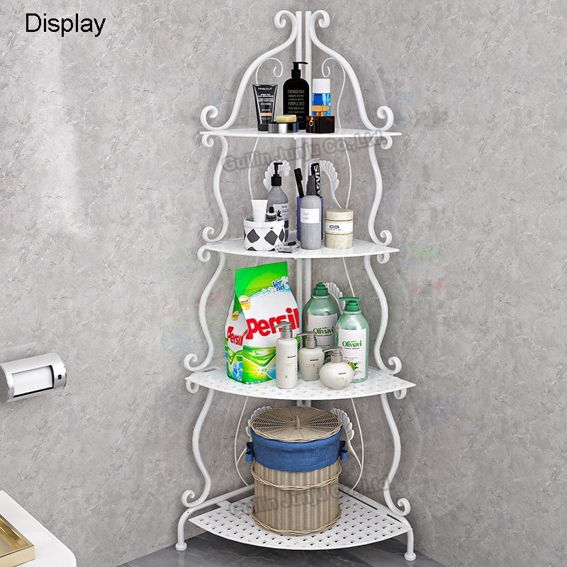 Folding Metal Storage Shelf 4 Tier or Living room Kitchen Bathroom Corner