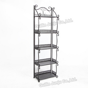 Junju 5 Tier Folding Metal Storage Shelf for Living room Kitchen Bathroom Corner