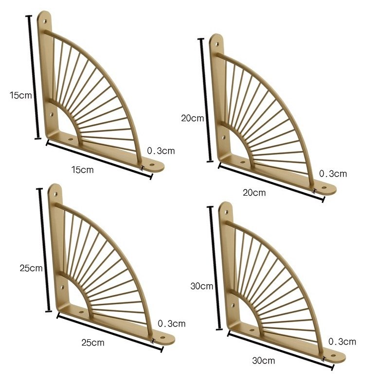 Wall-mounted Fan Shaped Storage Board Plate Triangular Support Metal Iron Wall Shelf Wall Support Bracket