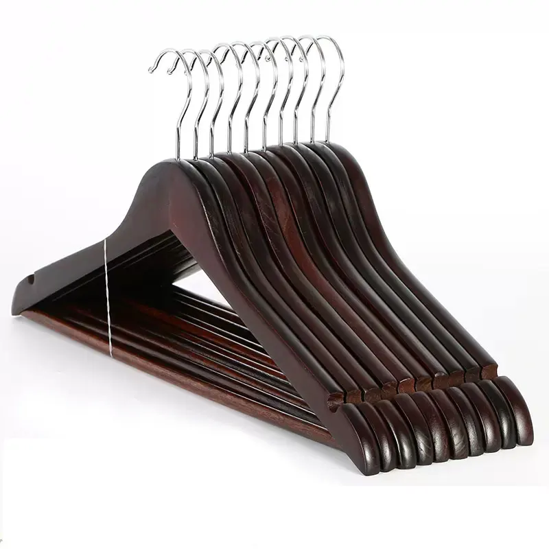 Wooden Hangers Natural Wood Hangers with Notches, Slim & Lightweight Hangers Wood for Clothes Coat Suit Jacket