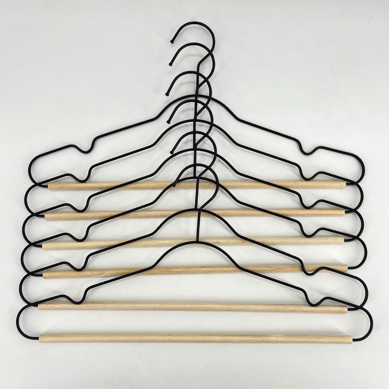 New arrival luxury eucalyptus metal wooden hanger clothes hangers