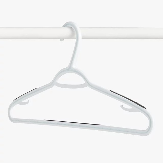 Hot Selling Garment Display Adult Slim Non Slip White Laundry Hangers Plastic