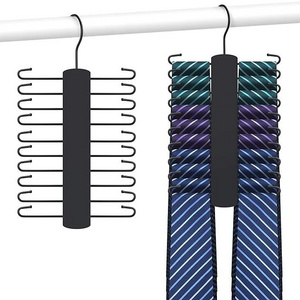 Tie rack, men's closet wooden tie hook,20 storage capacity