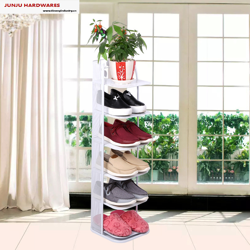 Junju made of 6 layer shoes shelf commercial stand shoe rack with mesh wire