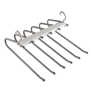 Wholesale stainless steel pants rack, anti slip clothes rack, bold home folding clothing store pants clip