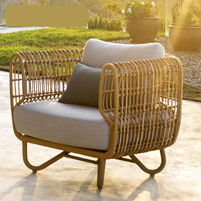 Vine sofa, Indonesian outdoor chair, garden art, Southeast Asian style, cane weaving balcony, small tea table