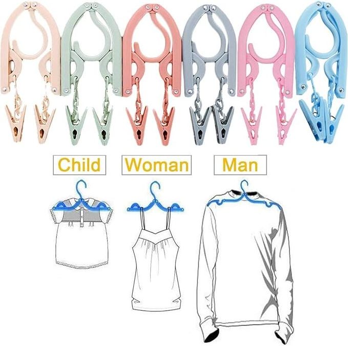 Travel hanger with clip Portable folding hanger