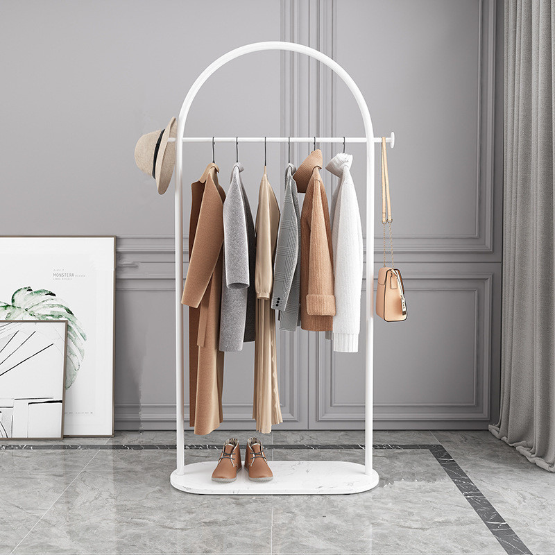 Modern furniture High Quality Multifunctional High Stability Marble Stone Standing Hanger Metal Clothes Rack