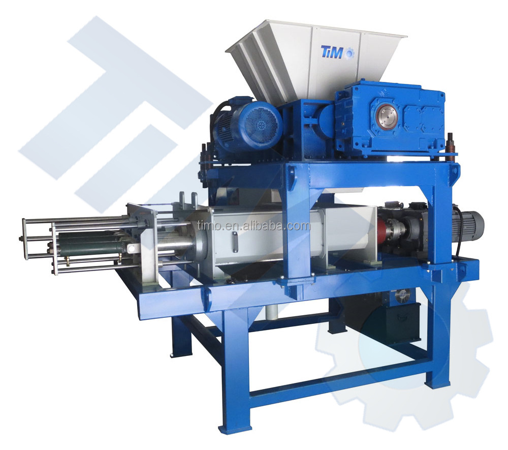 domestic waste shredder and dewatering screw press for RDF