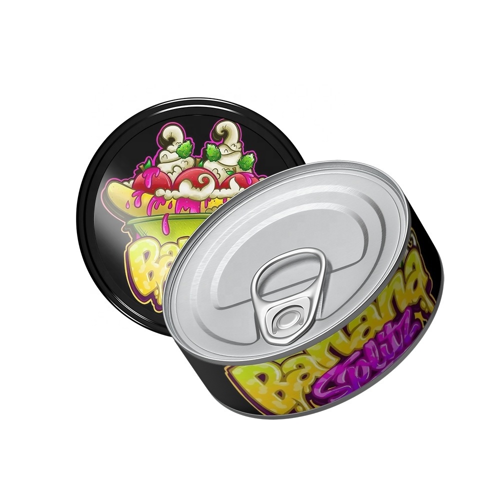 Self-Seal Tin Can Pressitin Cans with Ring Lid and Label Side Stickers Tin Tuna Can No Tools Needed 100ml/3.5g