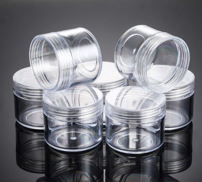 20ml clear Round Pot Jars Plastic Cosmetic Containers Set with Lid for Liquid Creams Sample