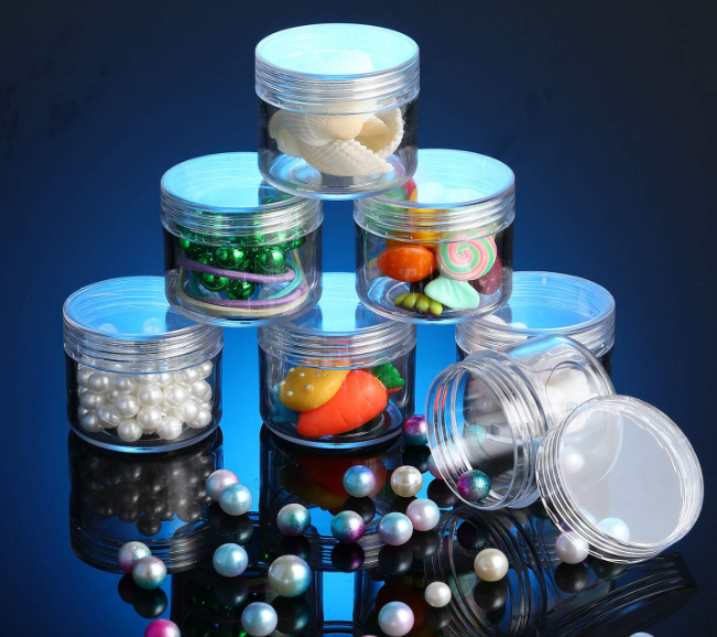 20ml clear Round Pot Jars Plastic Cosmetic Containers Set with Lid for Liquid Creams Sample