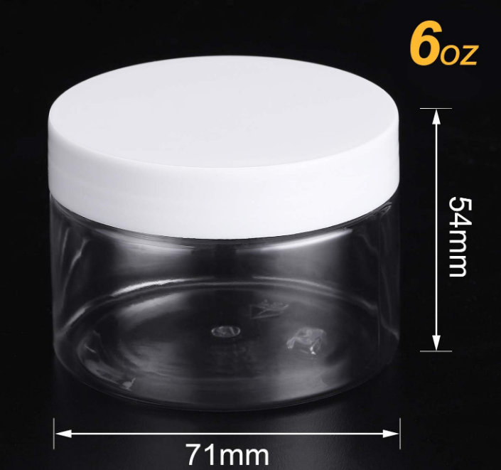 2 oz  60ml   3.5oz round slim cream plastic jar thick durable container with white lid for makeup eyeshadow pot sample