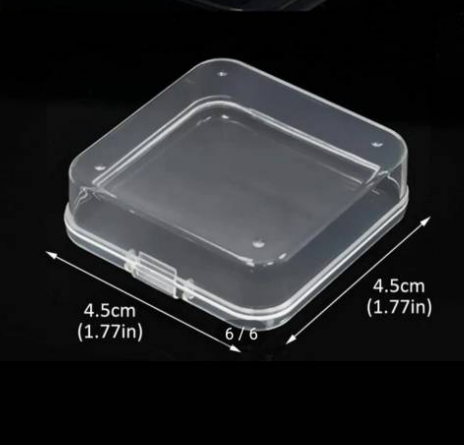 Transparent small square box with lid   tool box  nail wearing plastic box  toy accessories storage mini case