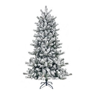 Customized Available Flocked Livingston Fir Artificial Christmas Tree with Pine Cones for Home Indoor Office Decorations