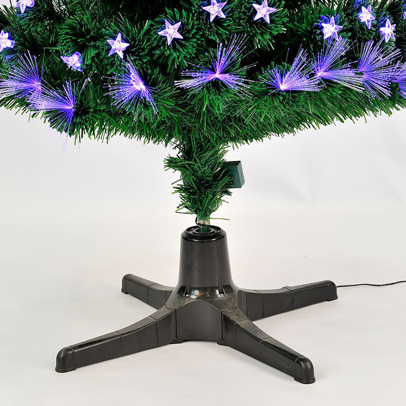 5ft purple lights and five-pointed star ornaments PVC fiber optic Christmas tree for Christmas decoration