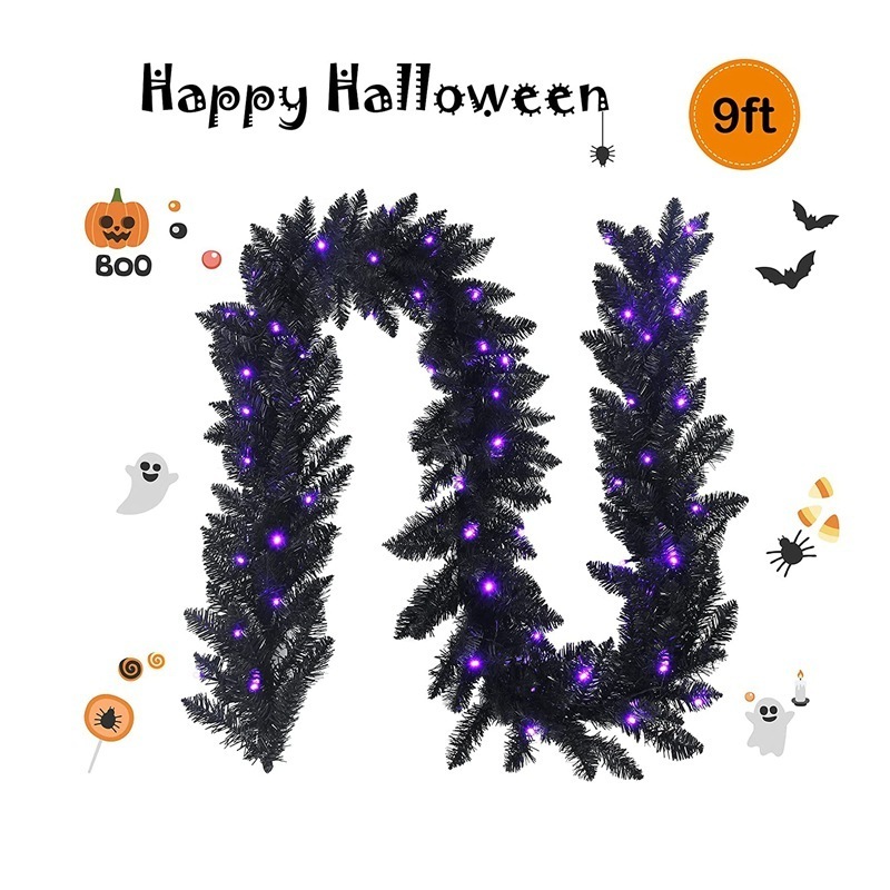 2.7m 270T pointed PVC decorative LED tied light Halloween garland