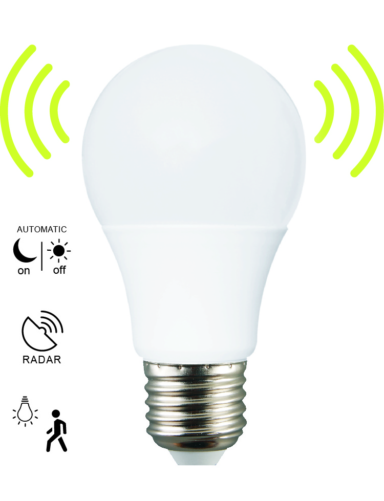 A  sengled smart light bulbs CE certificated 85V-265V 9W Microwave Motion Radar Sensor Led Lamp Motion Sensor Led Lamp