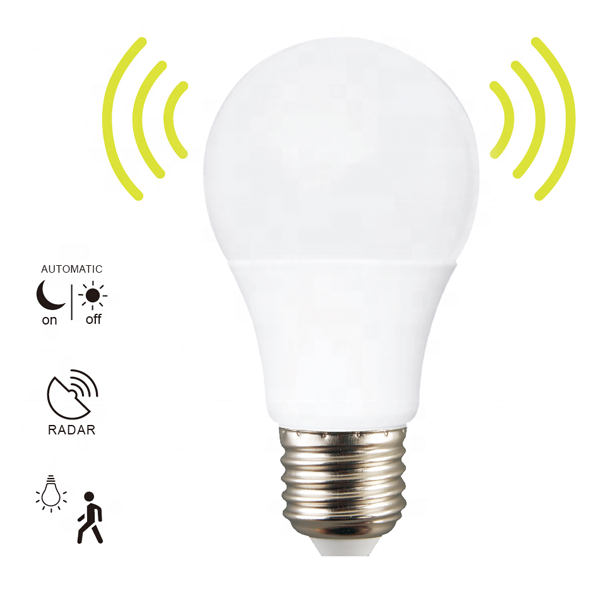 A motion radar sensor LED bulb light 9W 2 years warranty microwave radar sensor led bulb CE RoHS