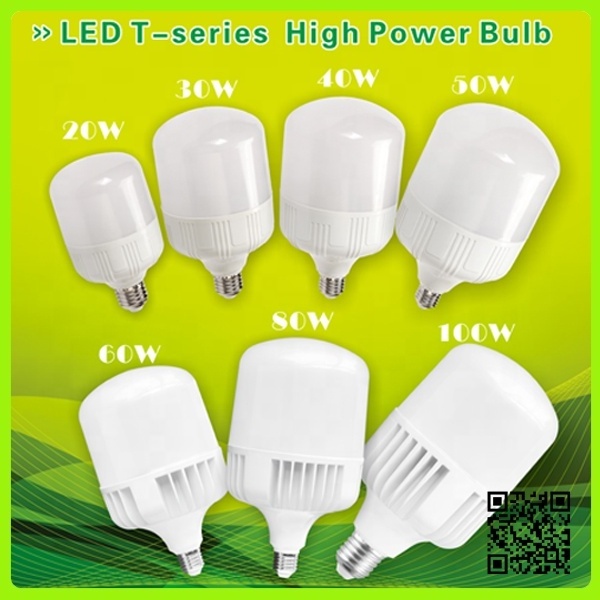 Led T bulb 60w 80w 100w 3000K 4000K 6500K 9000K diecasting aluminum T bulb light E40 base