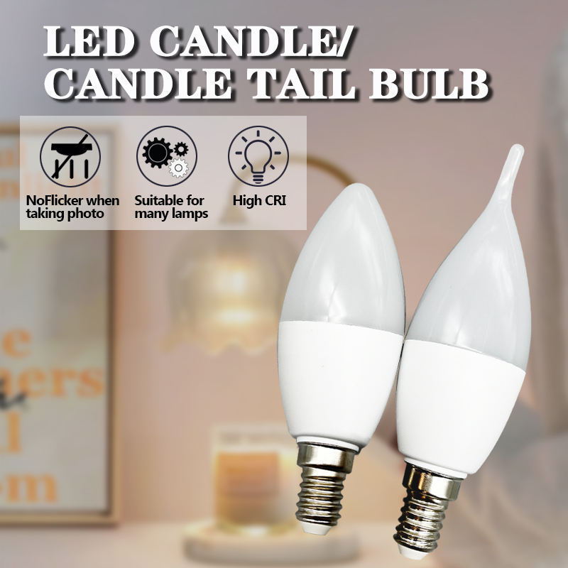 C37 Indoor Bulbs For Chandelier E27 E14  LED Candle Bulb Light C37