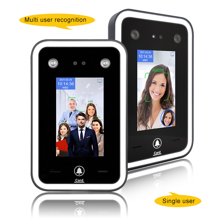 Plastic QR Code RFID Facial Scanner For Time Recording  Biometric Face Recognition Door Access Control Card Reader