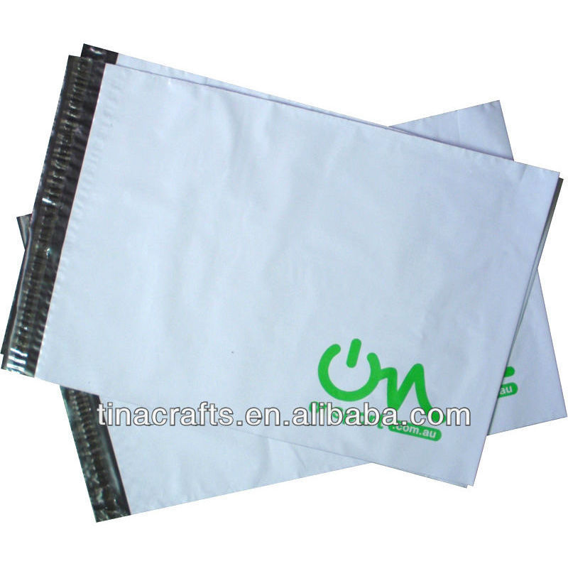 White mailing plastic bag with logo