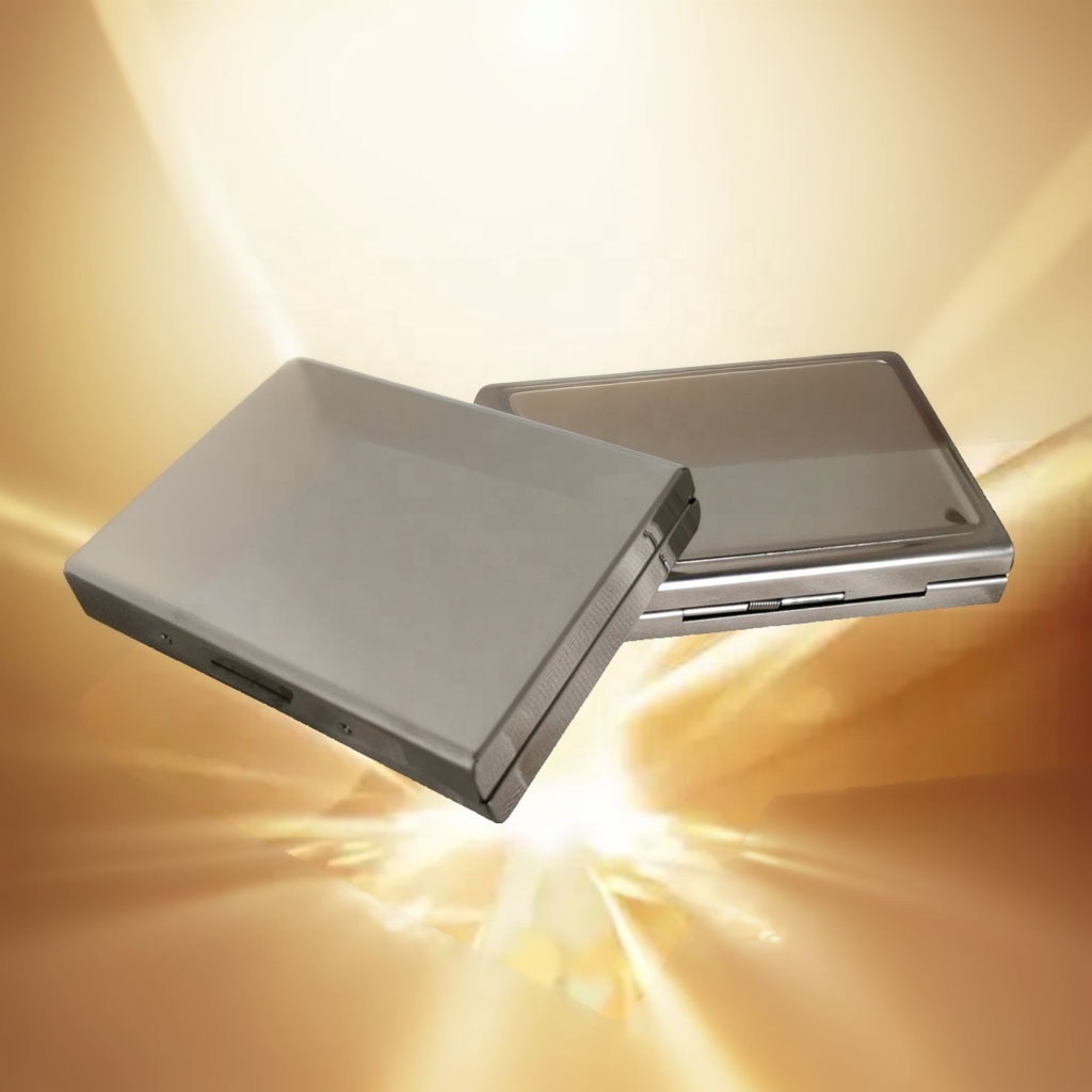 Wholesales blank 16pcs  silver cigarette box with mirror inside high quality metal cigarette cases