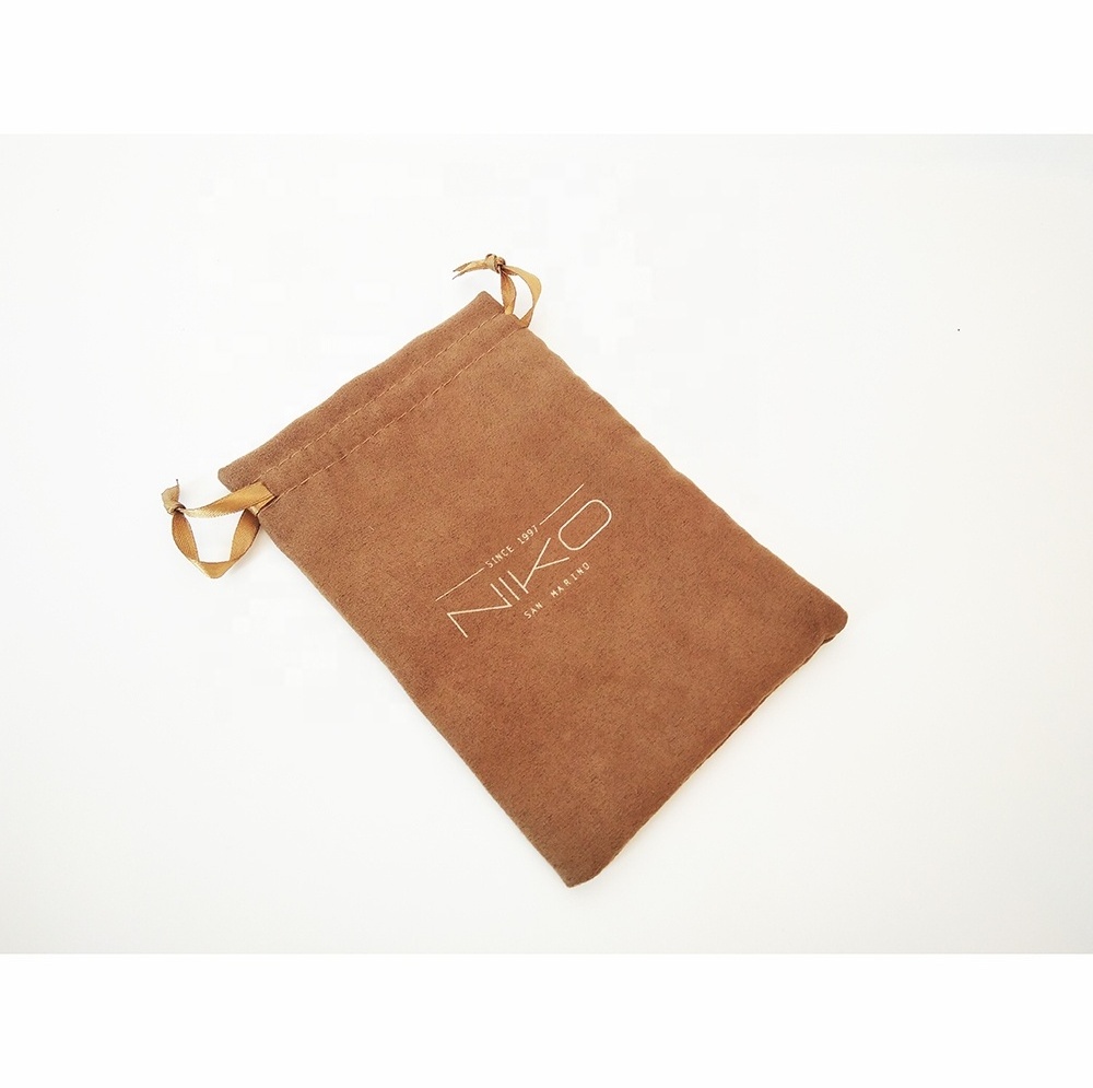 Recyclable faux suede drawstring hair dryer bag