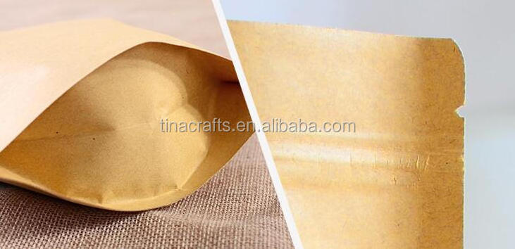 Dependable Manufacturer Food Safe Ziplock Kraft Paper Bags