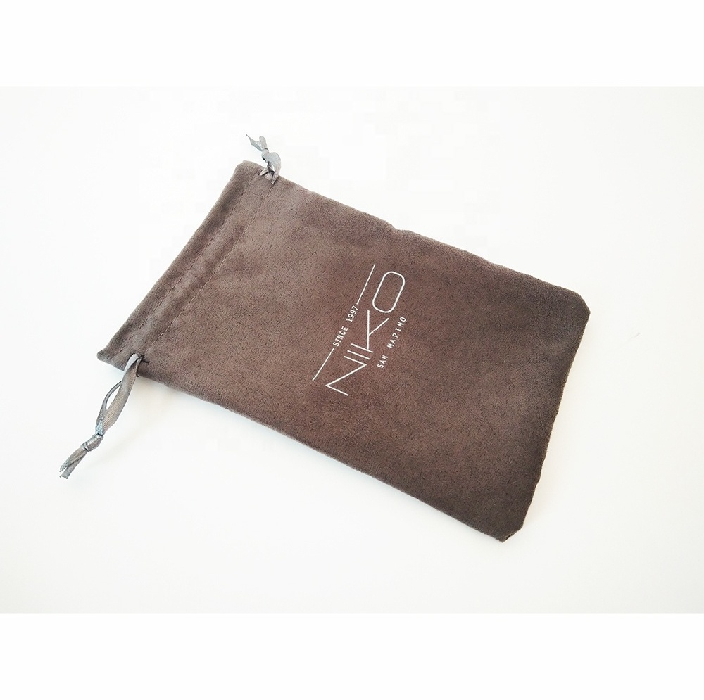 Recyclable faux suede drawstring hair dryer bag