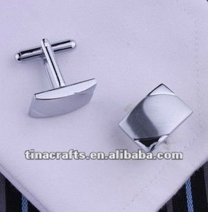 Fashion custom Engraved silver metal cufflinks