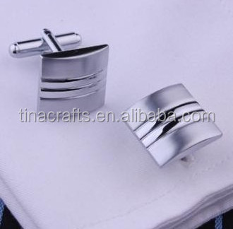 Fashion custom Engraved silver metal cufflinks