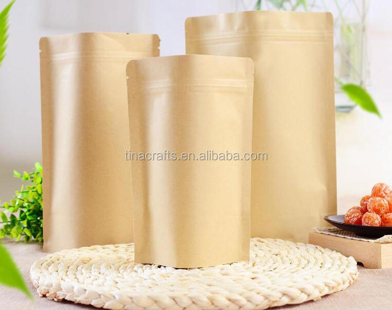 Dependable Manufacturer Food Safe Ziplock Kraft Paper Bags