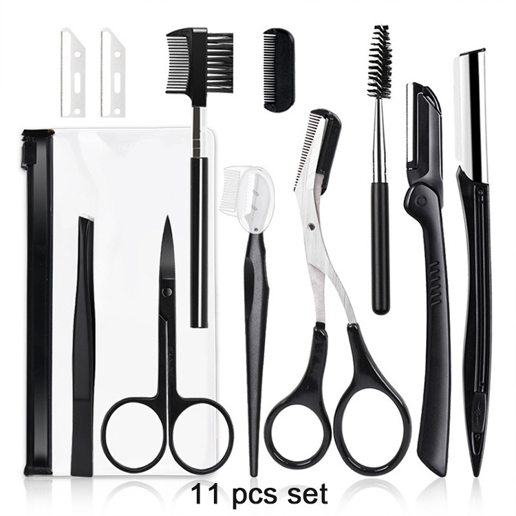 Professional Eyelash Trimmer Scissors Fashion cosmetics  Black Eyebrow Scissor Eye Tools lash tweezers eyebrow Set