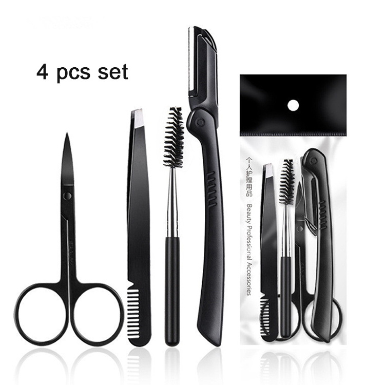 Professional Eyelash Trimmer Scissors Fashion cosmetics  Black Eyebrow Scissor Eye Tools lash tweezers eyebrow Set