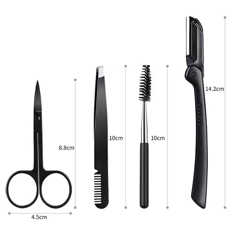 Professional Eyelash Trimmer Scissors Fashion cosmetics  Black Eyebrow Scissor Eye Tools lash tweezers eyebrow Set