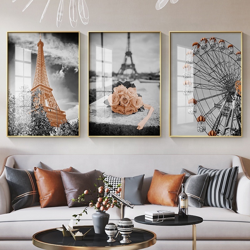 Hot Sell Aluminium Alloy Framed Wall Art  Decoration Home Metal Framed Oil Painting Canvas Painting